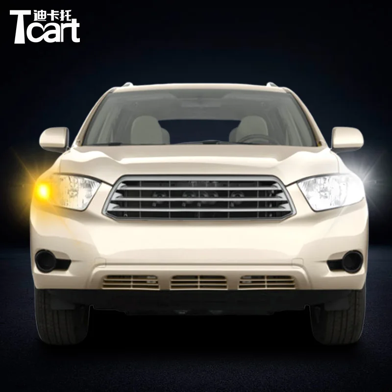 Для Toyota highlander xu40 дневные ходовые огни сигнал поворота автомобиля СИД drl 7440 t20 аксессуары 2008 2009 2010 - Испускаемый цвет: 2008-2010