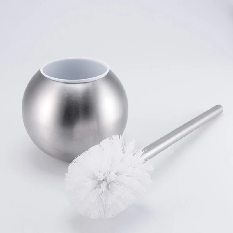 Stainless Steel Toilet Bowl Brush Bathroom Toilet Brush Holder With Base Set Home Cleaner Nickel S0309 bathroom accessories toilet brush set toilet brush holder