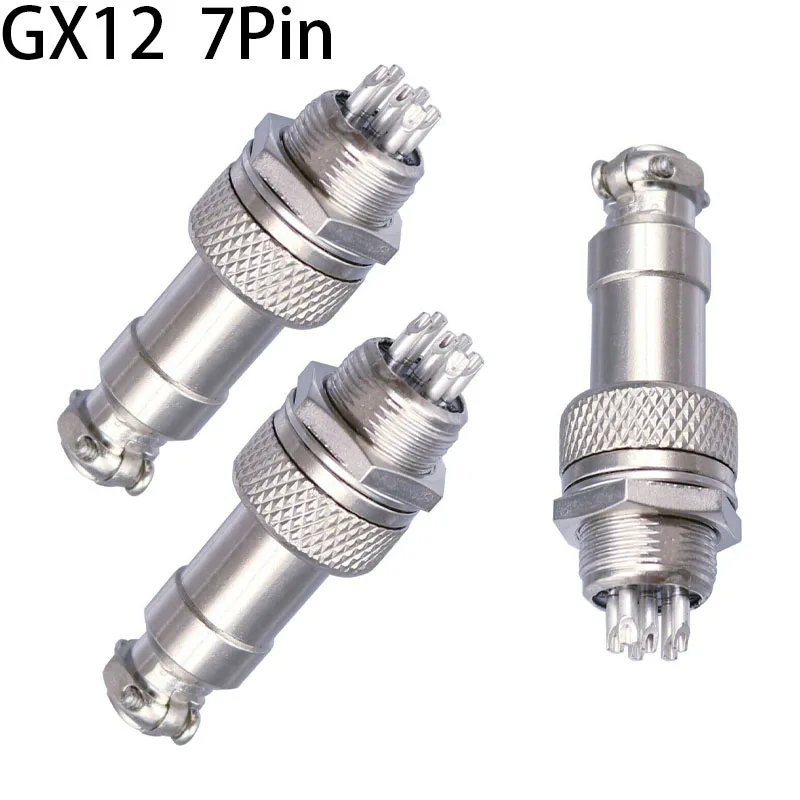 

1pcs GX12 7 Pin Male & Female 12mm Wire Panel Connector Aviation Plug L93 GX12 Circular Connector Socket Plug Free Shipping