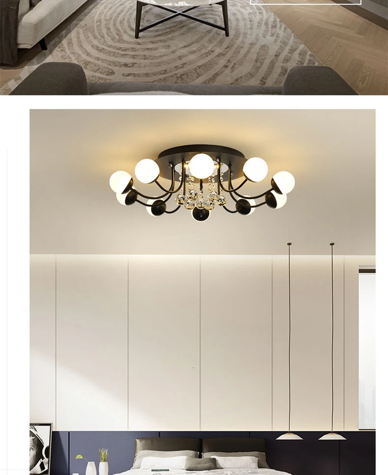 Modern Led Ceiling Lights For Living Room Bedroom White Color Aluminum avize AC85-265V lamparas de techo Ceiling Lamp Fixtures