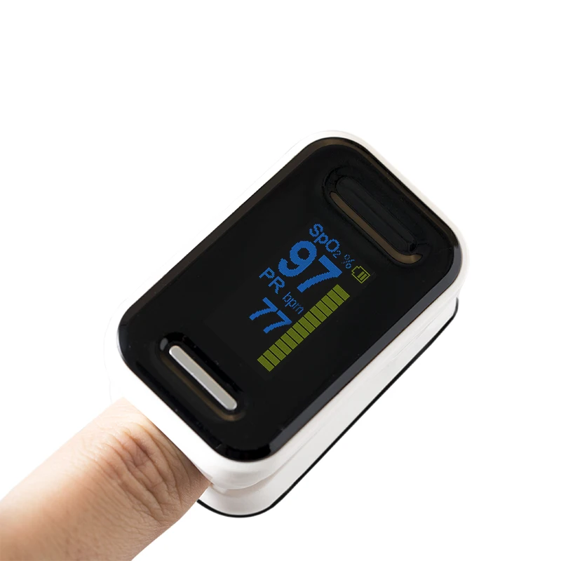 Черная сумка/резиновый чехол для домашнего здоровья OLED дисплей с кончиком пальца Пульсоксиметр кислорода в крови кислородный монитор SpO2