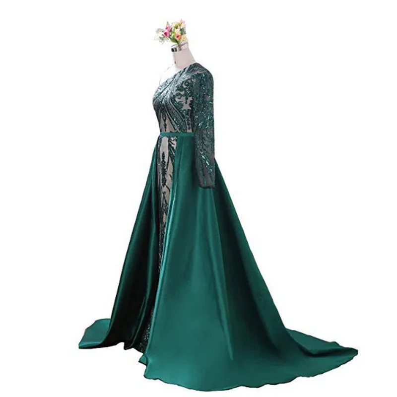 PORTIA& SCARLETT 1705 с длинным рукавом Veronica vestido com верхняя юбка Изумрудный vestido de noite para as mulheres