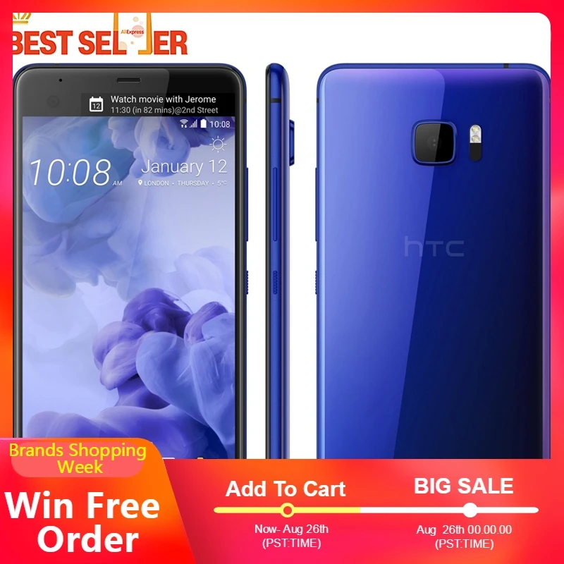 Оригинальный мобильный телефон htc U Ultra 4G LTE 5 7 &quotSnapdragon 821 4 Гб ОЗУ 64 ПЗУ NFC 2560x1440 16.0MP