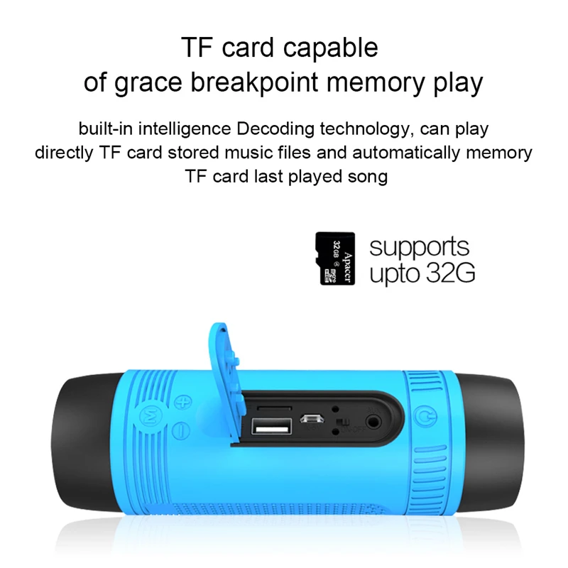 Zealot Bluetooth 4 0 динамик с светодиодный фонарик для спорта + крепление на велосипед