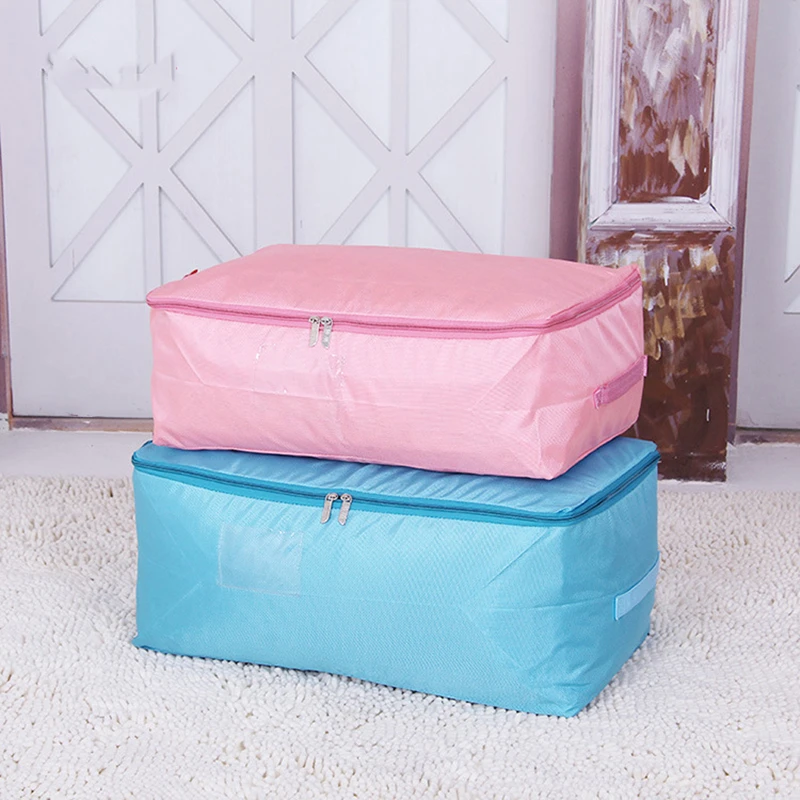 S/M/L/Xl/Xxl Quilt Organizer Candy Color Wardrobe Clothes Finishing Case Wardrobe Dustproof Bedding Oxford Cloth Storage Bags 4