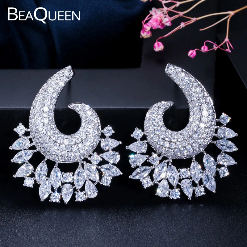 BeaQueen эксклюзивные изогнутые полностью покрытые кубическим цирконием камни