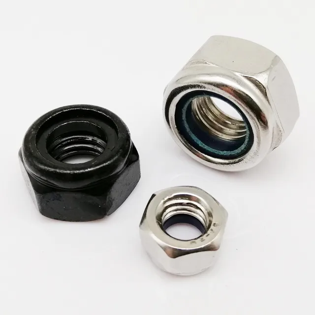 내구성 있고 다목적적인 스테인리스 스틸 블랙 육각 나일론 인서트 잠금 너트