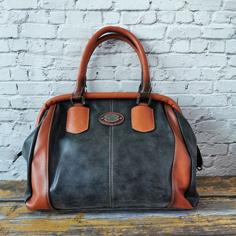 Новая женская сумка-хобо в стиле ретро, модная однотонная сумка из натуральной кожи, женская сумка, дизайнерские сумки известного бренда, женские сумки, сумка-тоут - Цвет: Black