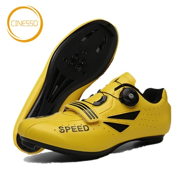 

CINESSD Breathable Pro Cycling Shoes MTB Ultralight Self-Locking Racing Road Bike Shoes Outdoor Bicycle Sneakers Men Cleat Shoes