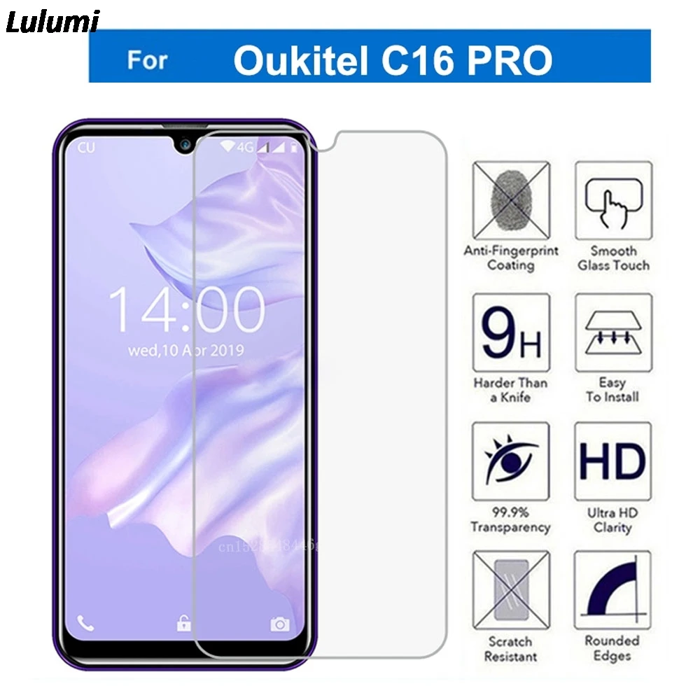 Vetro Temperato Per Oukitel C16 Pro Protezione Dello Schermo Di Vetro 9H Protezione Della Copertura Di Vetro Per Oukitel C16 Pro Cassa Del Telefono Pe
