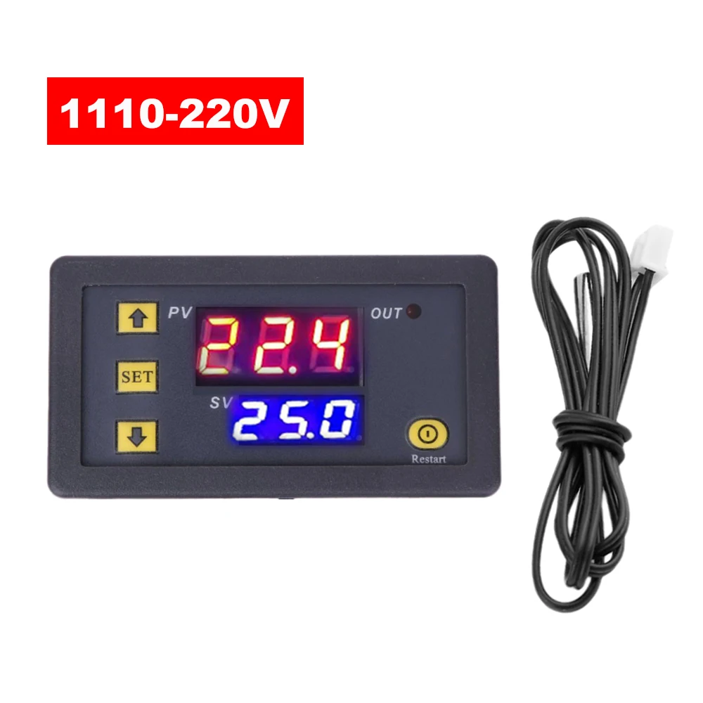 3230 DC 12 в 24 в 110 в 220 в AC светодиодный цифровой контроль температуры лер термостат термометр контроль температуры переключатель датчик метр - Цвет: 110-220V