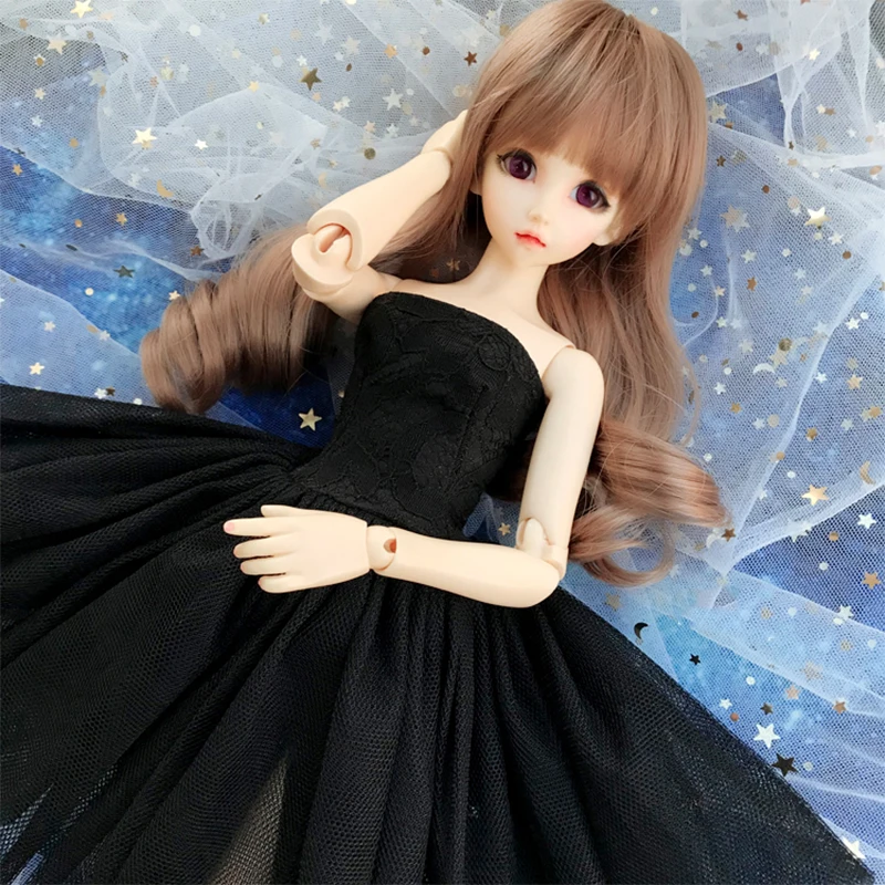 Кукольная одежда 1/4 черные женские платья для 1/4 BJD кукольные аксессуары Кукольное платье BJD одежда 1/4 черное платье
