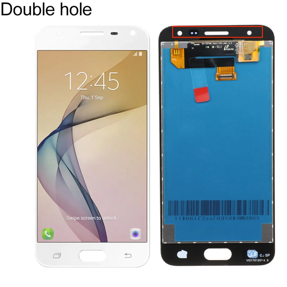 Одно/двойное отверстие lcd сенсорный экран дигитайзер для samsung Galaxy J5 Prime G570F