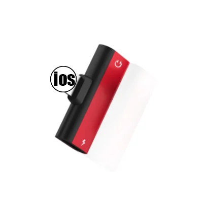 Red black HORUG 2 в 1 адаптер для iPhone Xs Max Xr X 8 7 AUX Наушники Адаптер для Lightning Мужской конвертер сплиттер конвертер - Цвет: Red black