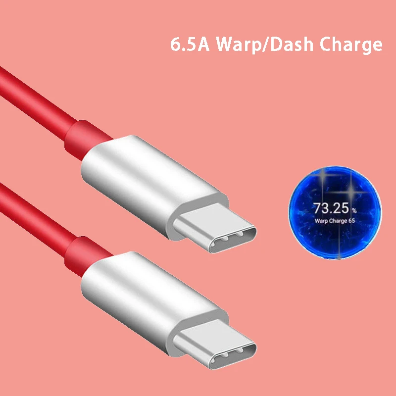 6.5A OnePlus 8T 65 Вт PD USB-C Warp Быстрый зарядный кабель для передачи данных One Plus + 5G 1 8 Pro Nord 7T