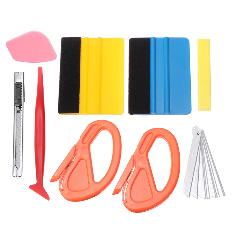

17pcs Car Window Tint Tool Carbon Vinyl Wrap Car Tools Micro Stick Squeegee Razor Scraper Film Cutter Car Tinting Tool Set