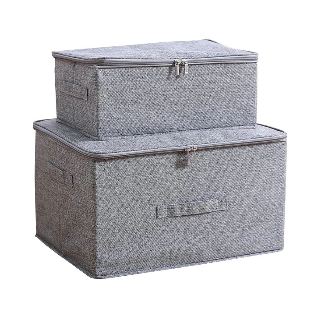 

AA Foldable Storage Boxes with Lids and Zipper Clothes Storage Organizers