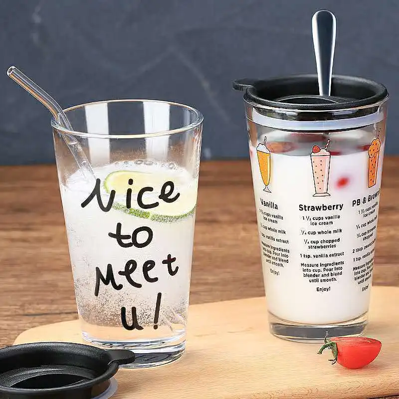 Стеклянная бутылка для воды соломенная стеклянная чашка Мужская и Женская