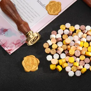 

100pcs Retro Stamp Wax Beads Octagon Sealing Wax Grain Stamping Envelope