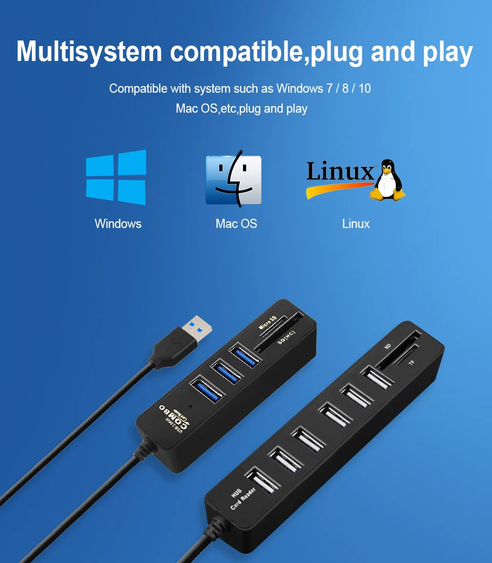 Muiti usb-хаб 3,0 USB C концентратор USB разветвитель 3,0 type C концентратор 3 порта USB-C Hab с SD кард-ридером все в одном для компьютера ноутбука док-станция