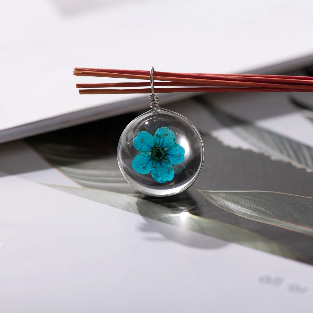 18# with hook Solid Real Dried Flower Spherical Glass Ball beads #IY425 | Украшения и аксессуары