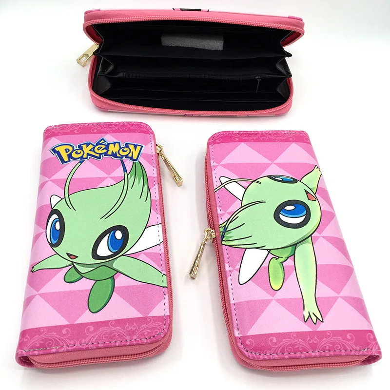 Аниме Покемон Пикачу на молнии PU кошелек Bulbasaur Eevee кожаный кошелек с держателями карт слоистые мальчики девочки длинная монета мультфильм печать сумочка