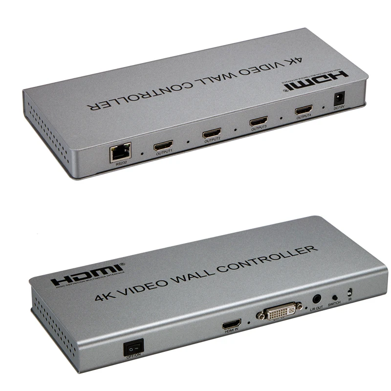 4K HDMI Video Wall Controller 1X2 2X2 1X4 1 HDMI DVI Input 4 HDMI Output 4K TV Processor Images Stitching Video Wall Processor 4K HDMI Video Wall Controller 1X2 2X2 1X4 1 HDMI DVI Input 4 HDMI Output 4K TV Processor Images Stitching Video Wall Processor