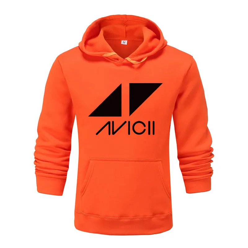 DJ толстовки avicii для мужчин/женщин Повседневная Толстовка с длинным рукавом Уличная пуловер весна осень толстовка хип хоп куртка пальто одежда - Цвет: orange black