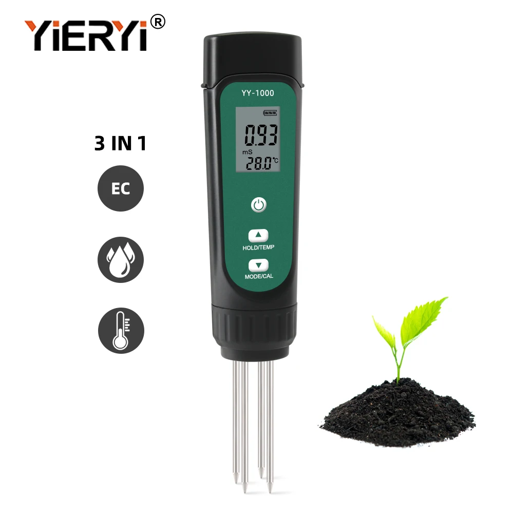 Yieryi YY-1000 EC почвы Температура цифровой прибор для измерения уровня влаги завода