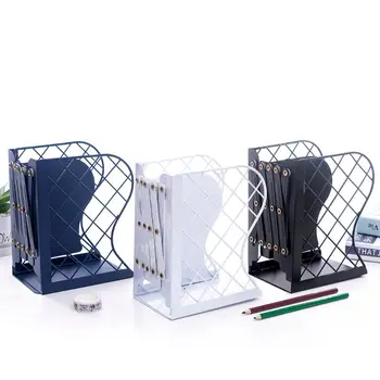 

Mesh Grid Metal Retractable Bookends Support Stand Holder Shelf Rack Organizer