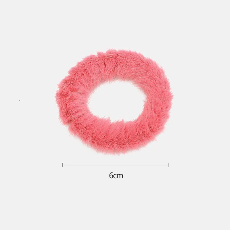 Fashion Fur Ponytail Holder Headband Sweet Plush Hairbands Girl Colorful Women Soft Elastic Scrunchies Rubber Hair Accessories