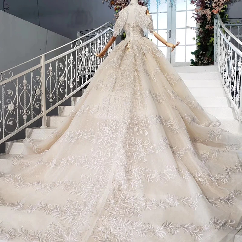 HTL869 свадебное кружевное платье со съемным плечевым цепи с открытыми плечами свадебное платье брак платье для женщин халат de mariée