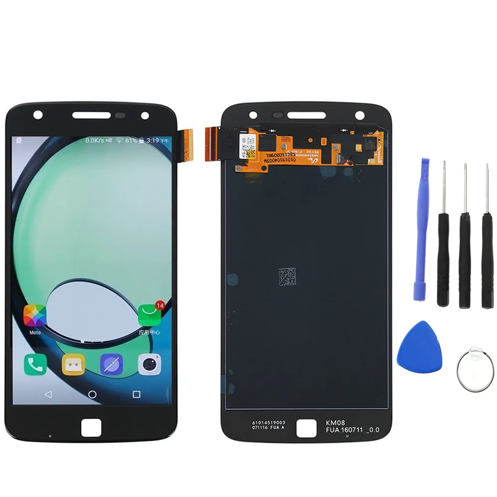 Для Motorola Moto Z Play Droid XT1635-01 XT1635-02 ЖК-дисплей сенсорный экран дигитайзер полная сборка экран для Moto Z Play lcd - Цвет: AAA BLACK WITH TOOLS