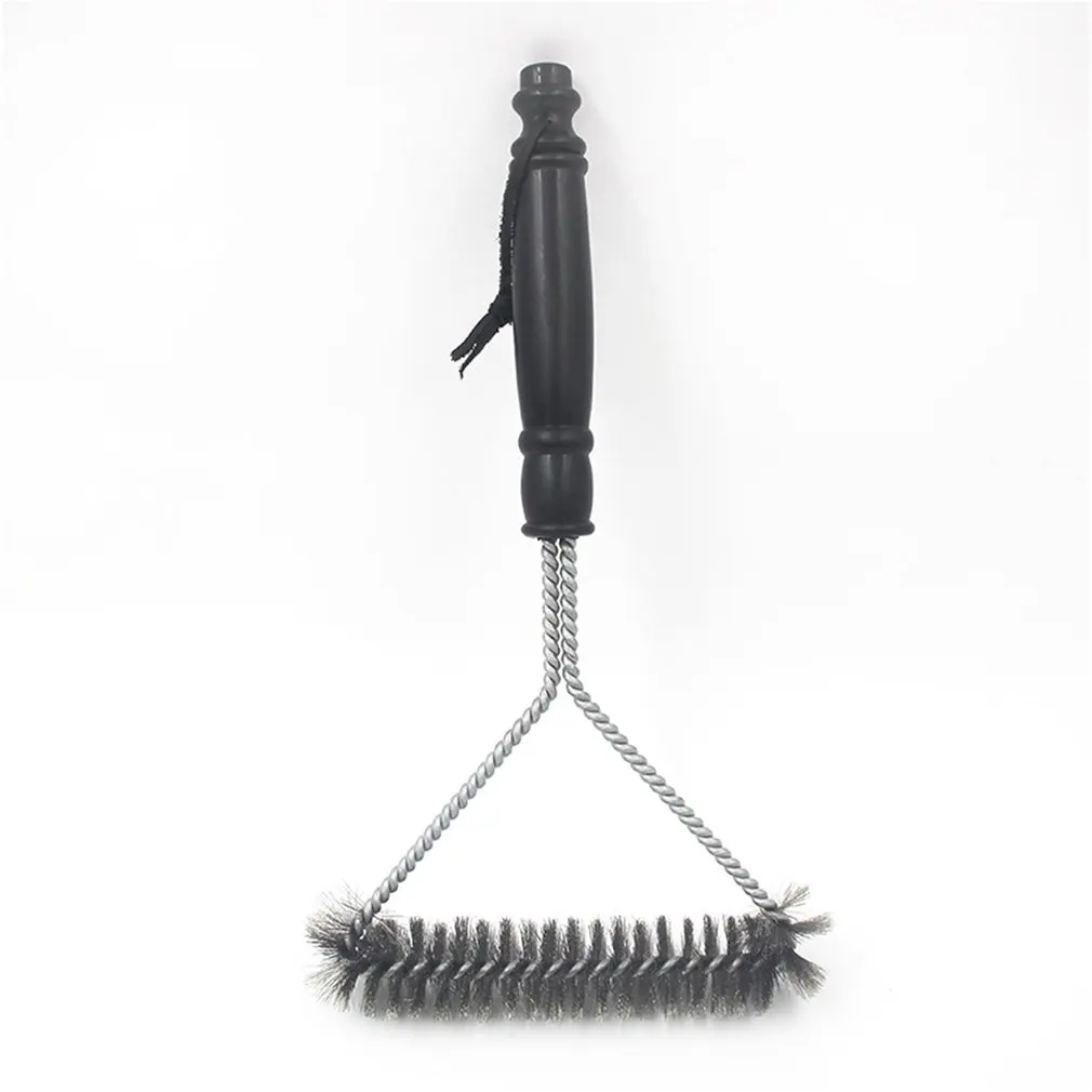 12 дюймов щетка для гриля барбекю гриль для барбекю, Чисти инструмент Проволока из нержавеющей стали щетина Треугольники чистящие щетки с ручкой