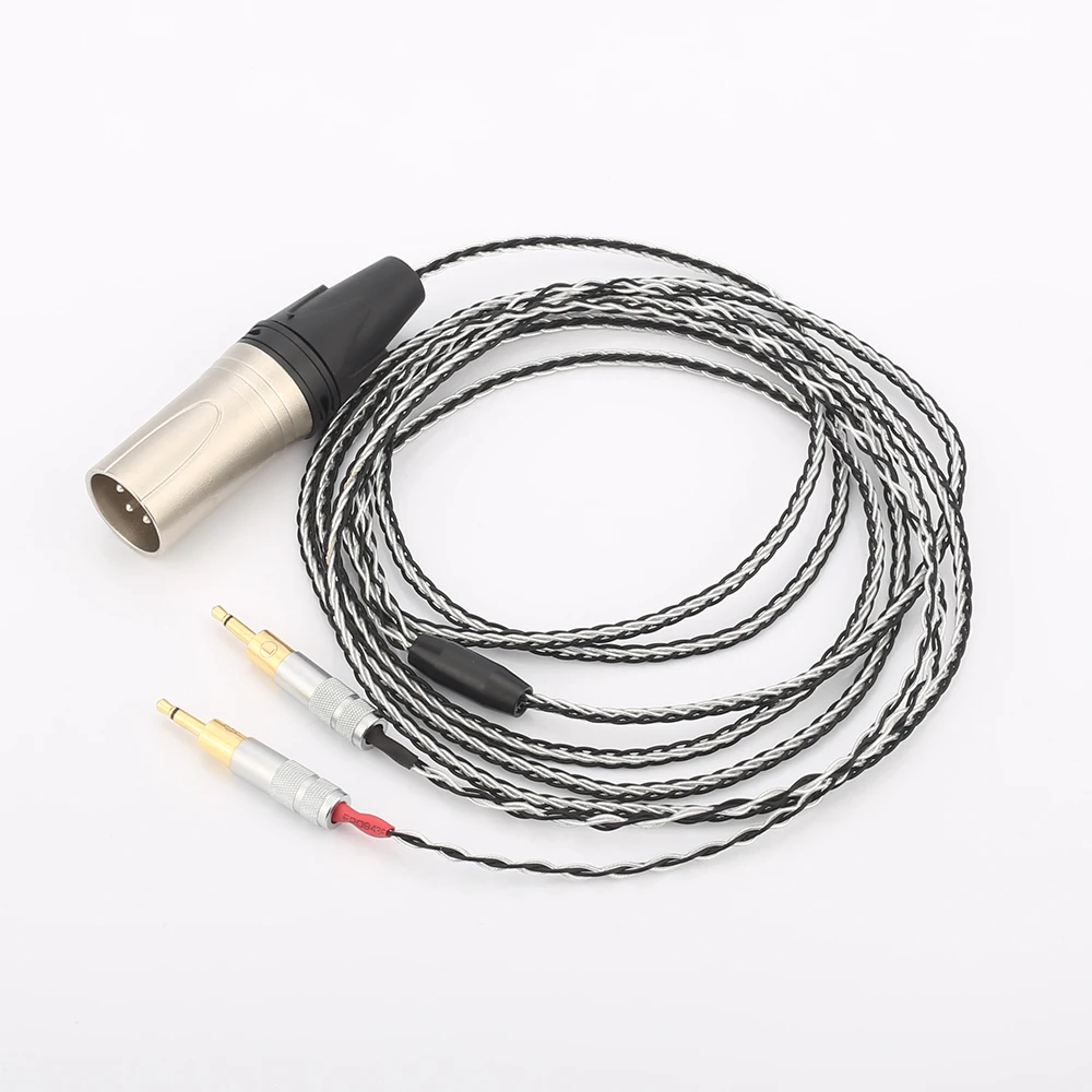 Audiocrast HC018 XLR 4pin Weave Cloth OD 5mm OCC Pure Silver Plated Headphone Cable For HD700 Audio Headphone Cable Wire