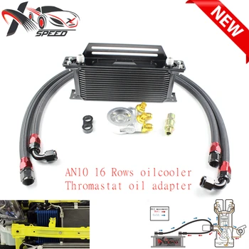 

Universal 16 row oil cooler AN10 16 rows engine radiator + GREX thermostat oil adapter XXUOL16-13VK/SL