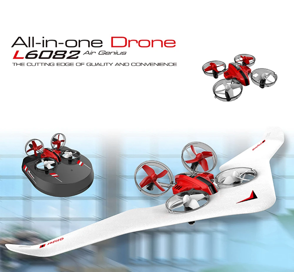 L6082 DIY все в одном Air Genius Дрон 3-Mode с фиксированным крылом скользящее отношение удержание RC Квадрокоптер RTF