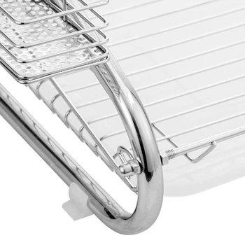 

Multi-function 2-Tier Metal Dish Drying Rack Kitchen Storage Draining Drainer