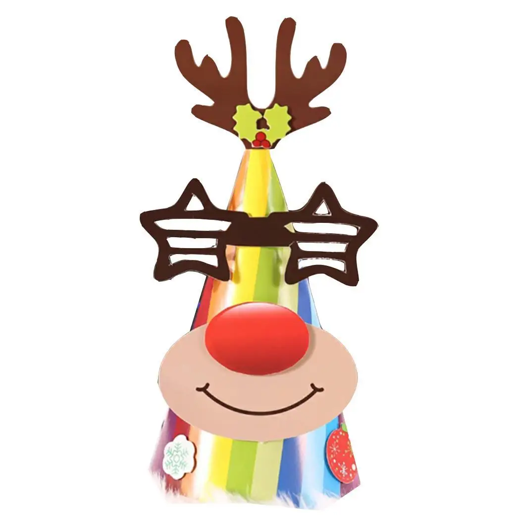 deer paper Рождественская шляпа для детей, для взрослых, рождественское праздничное платье, модная, как на изображении, Кепка в стиле унисекс - Цвет: deer paper