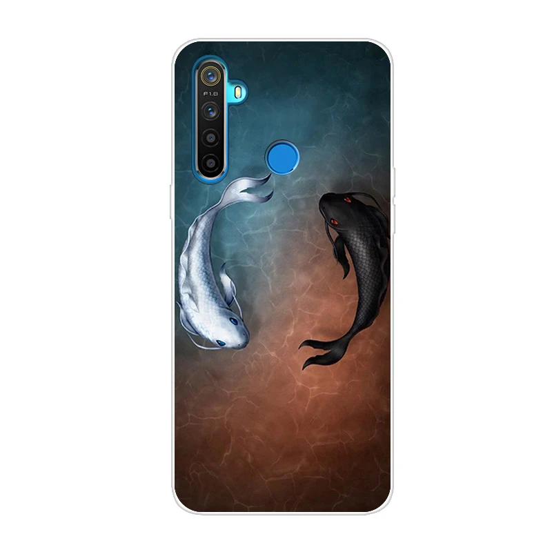 Многоцветный Силиконовый чехол для OPPO Realme 5 чехол милый Тигр мягкий ТПУ чехол для OPPO Realme Q задний Чехол Realme 5 Pro чехол для телефона s Capa - Цвет: Многоцветный
