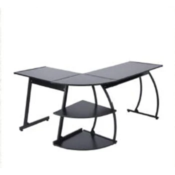 

Home and Office L-Shaped Computer Desk Corner Desk Work Station with 2 Storage Layers TB