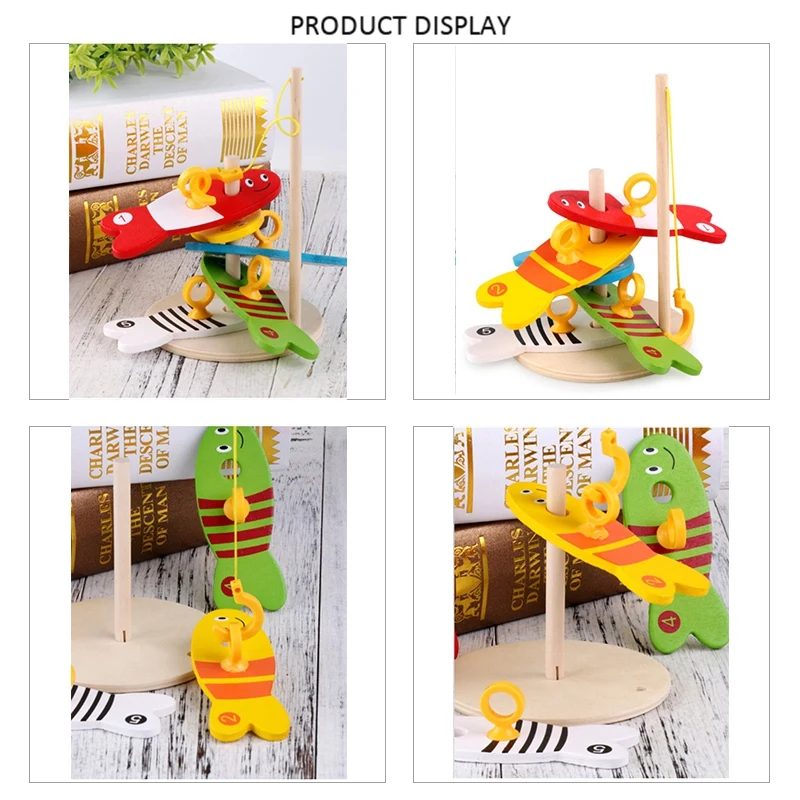 Wooden Baby Early Education Laps Children'S Creative Fishing Fun Toys Fishing Wooden Toys Children Sense Toys Development Fun