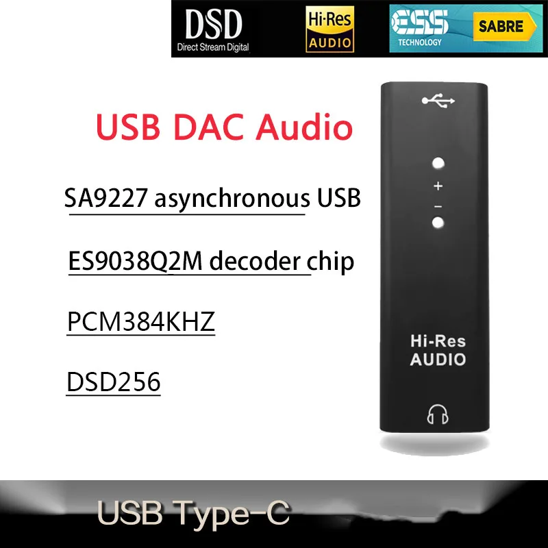 ES9038Q2M наушники усиленный HiFi аудио USB декодер DAC компьютер внешняя звуковая карта поддержка DSD
