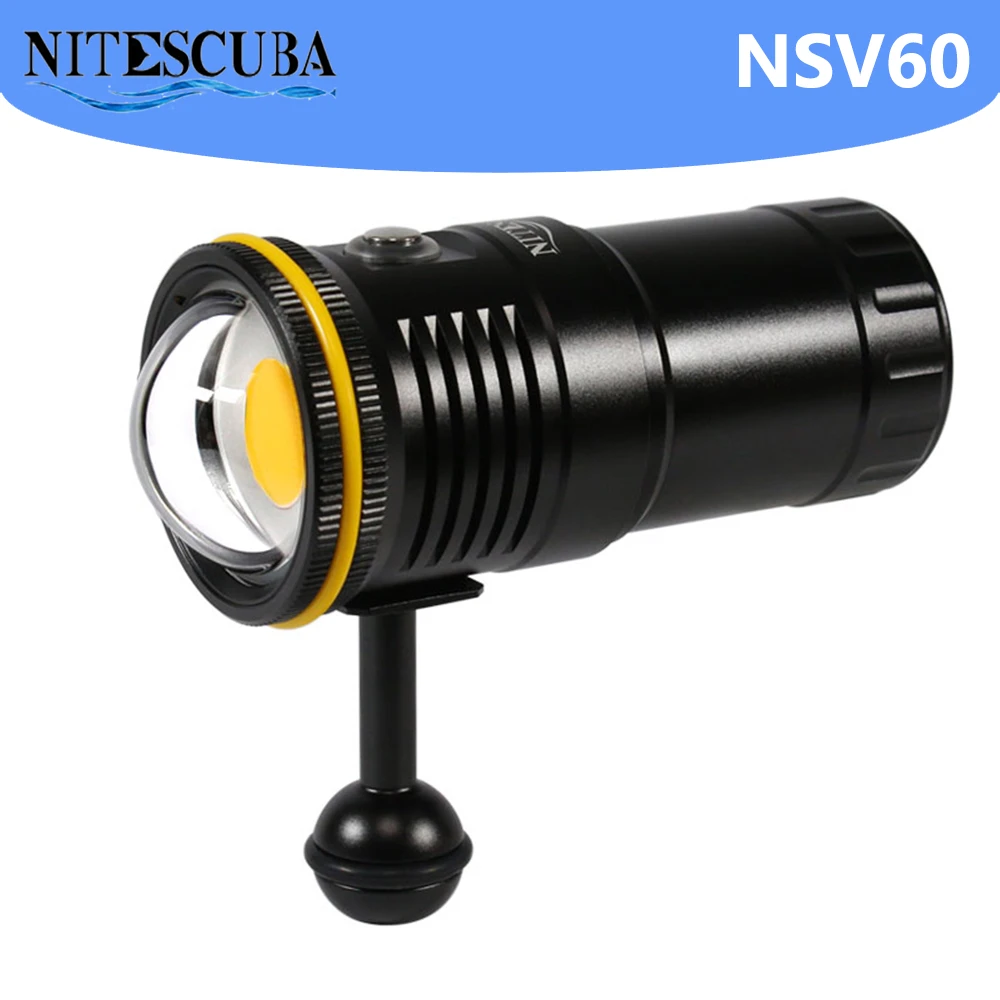 Nitescuba Nsv60 Diving Strobe Video Light 5000k Flashlight 6000lm