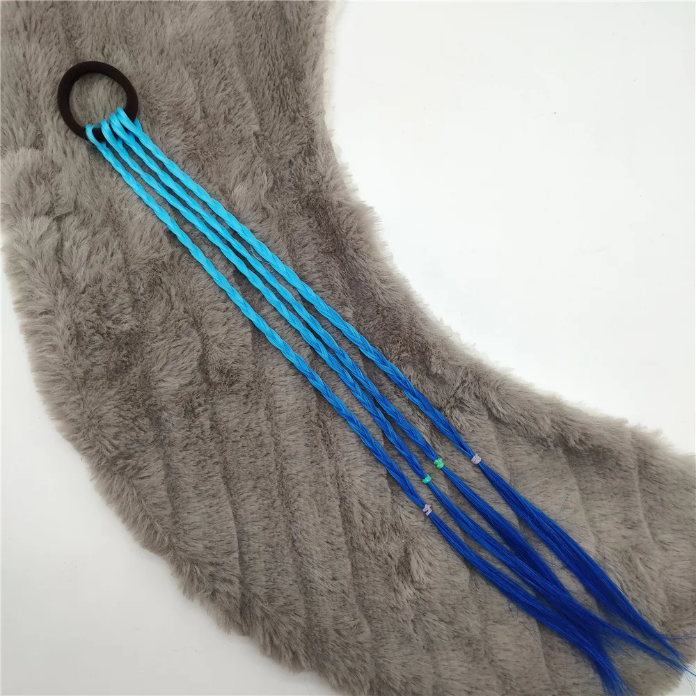 1pc light blue Градиент поддельные Твист коса резиновое оголовье для девочек эластичный конский хвост аксессуары для укладки детей взрослых красочные парик Головные уборы - Цвет: 1pc light blue