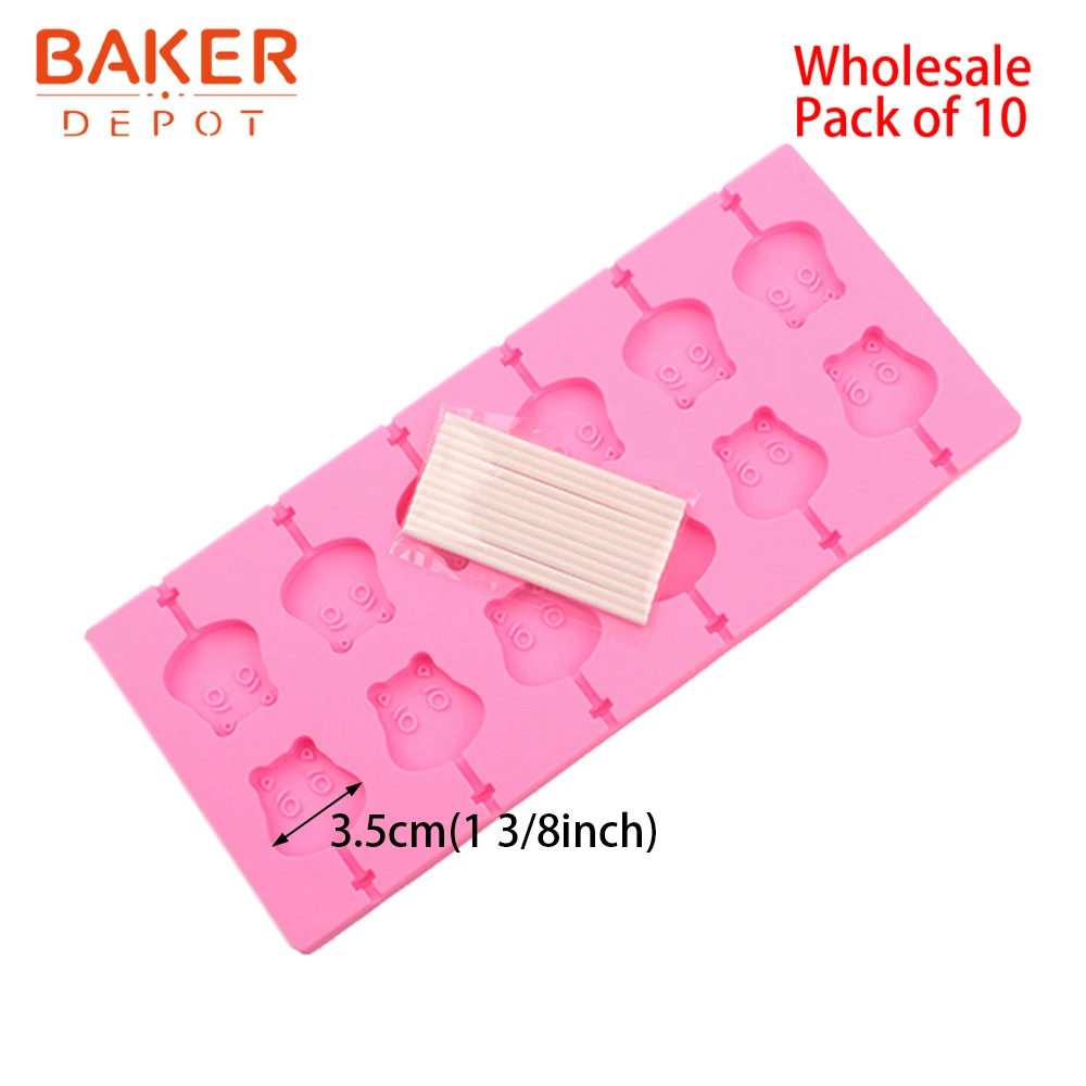 BAKER DEPOT оптом силиконовые формы для леденцы Конфеты Шоколад круглый клейкий бисквит форма цветок Торт Украшение Инструмент Упаковка из 10 - Цвет: CDSM-750-10