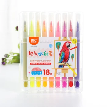 

Stationery Brush Marker Pen Kit Watercolor Cartoon Soft Tip Coloring Fineliner Photo Album Art Supplies School Drawing Vent Cap