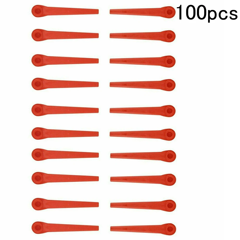 100PCS Red Plastic Blades Set Cutter Replace For Cordless Grass Trimmer Strimmer