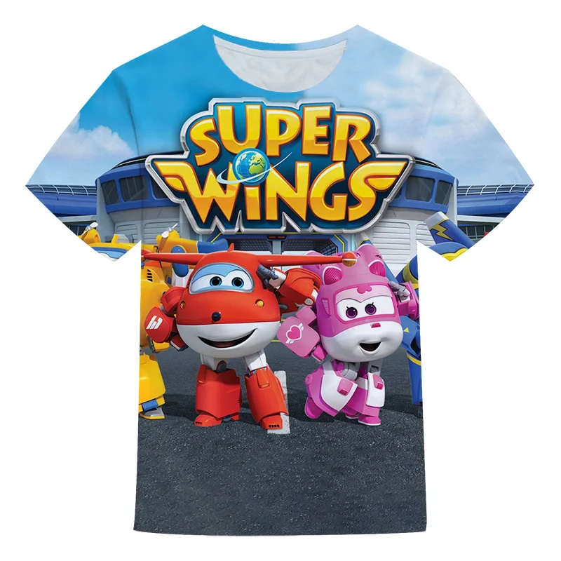 Super Wings 3D Print T-Shirt Girls Boys 