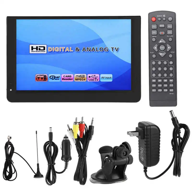 LEADSTAR 12 дюймов Автомобильный цифровой телевизор цветной экран 1080P A TV/UHF/VHF стерео
